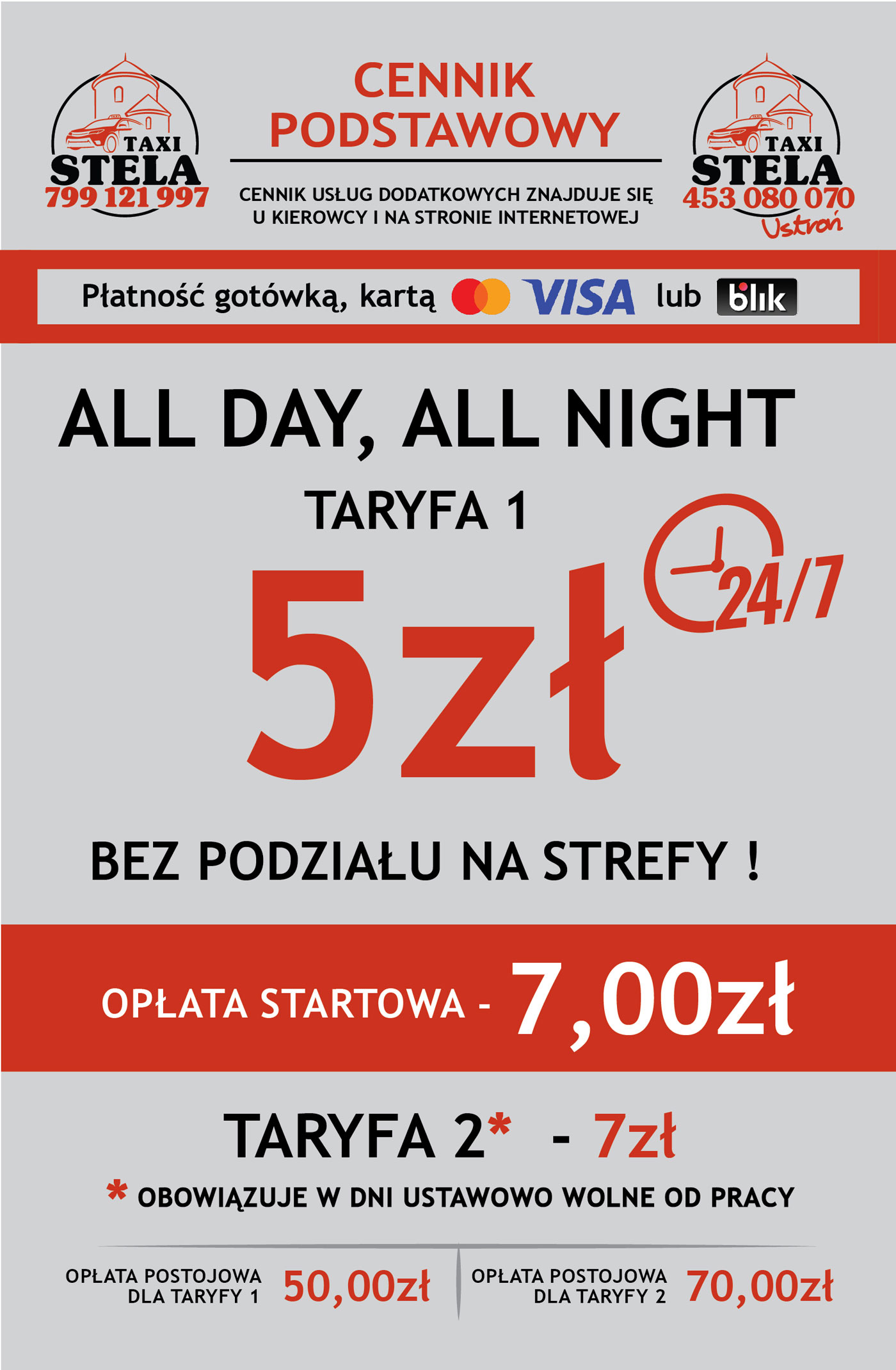 Cennik Taxi Stela Skoczów