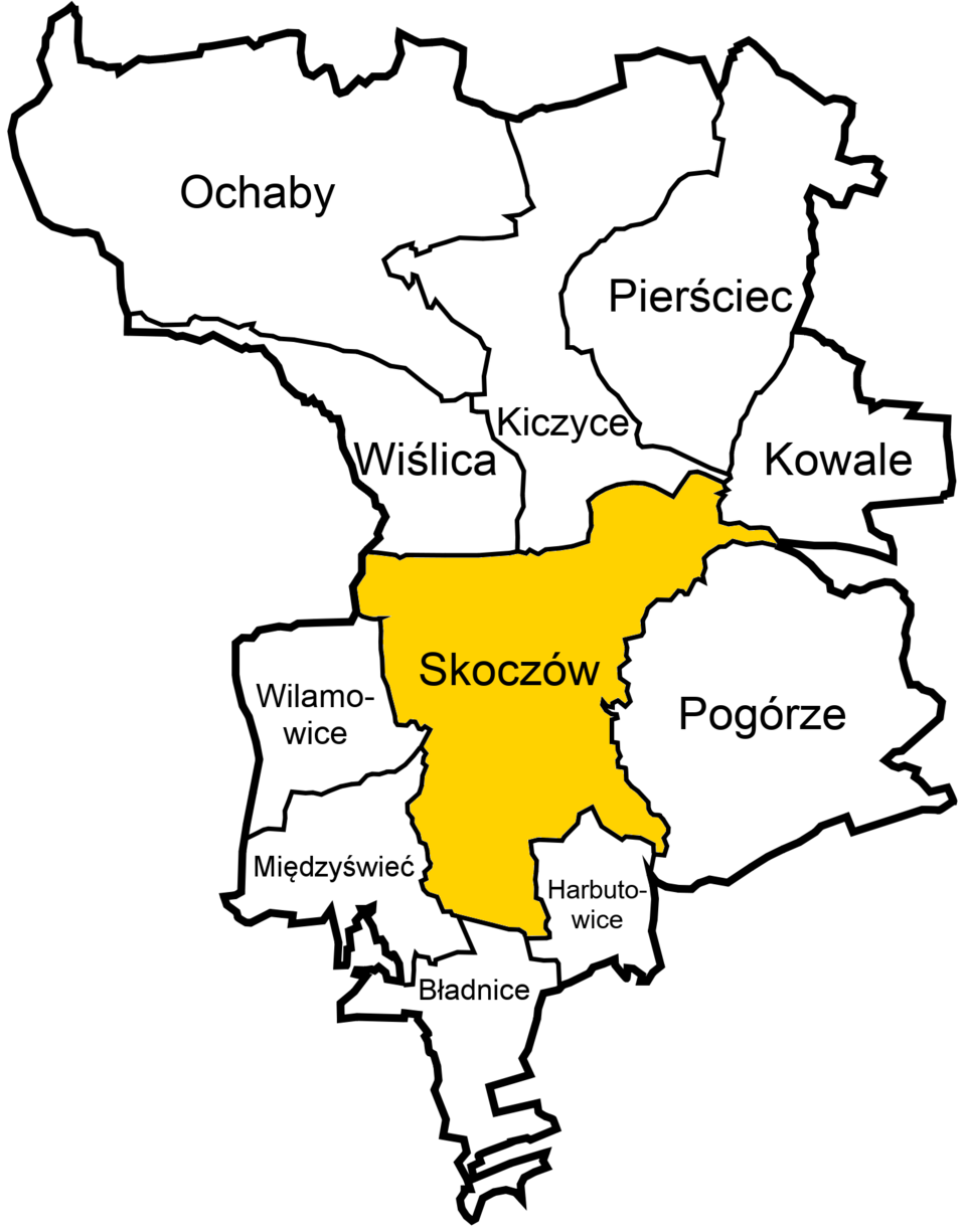 Mapa Skoczów – Obszar działania Taxi Stela